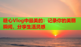 糖心Vlog中最美的：记录你的美丽瞬间，分享生活灵感
