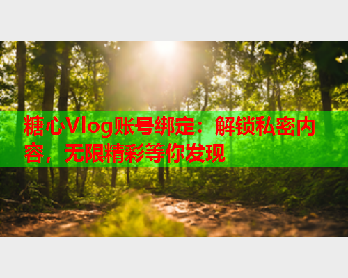 糖心Vlog账号绑定：解锁私密内容，无限精彩等你发现